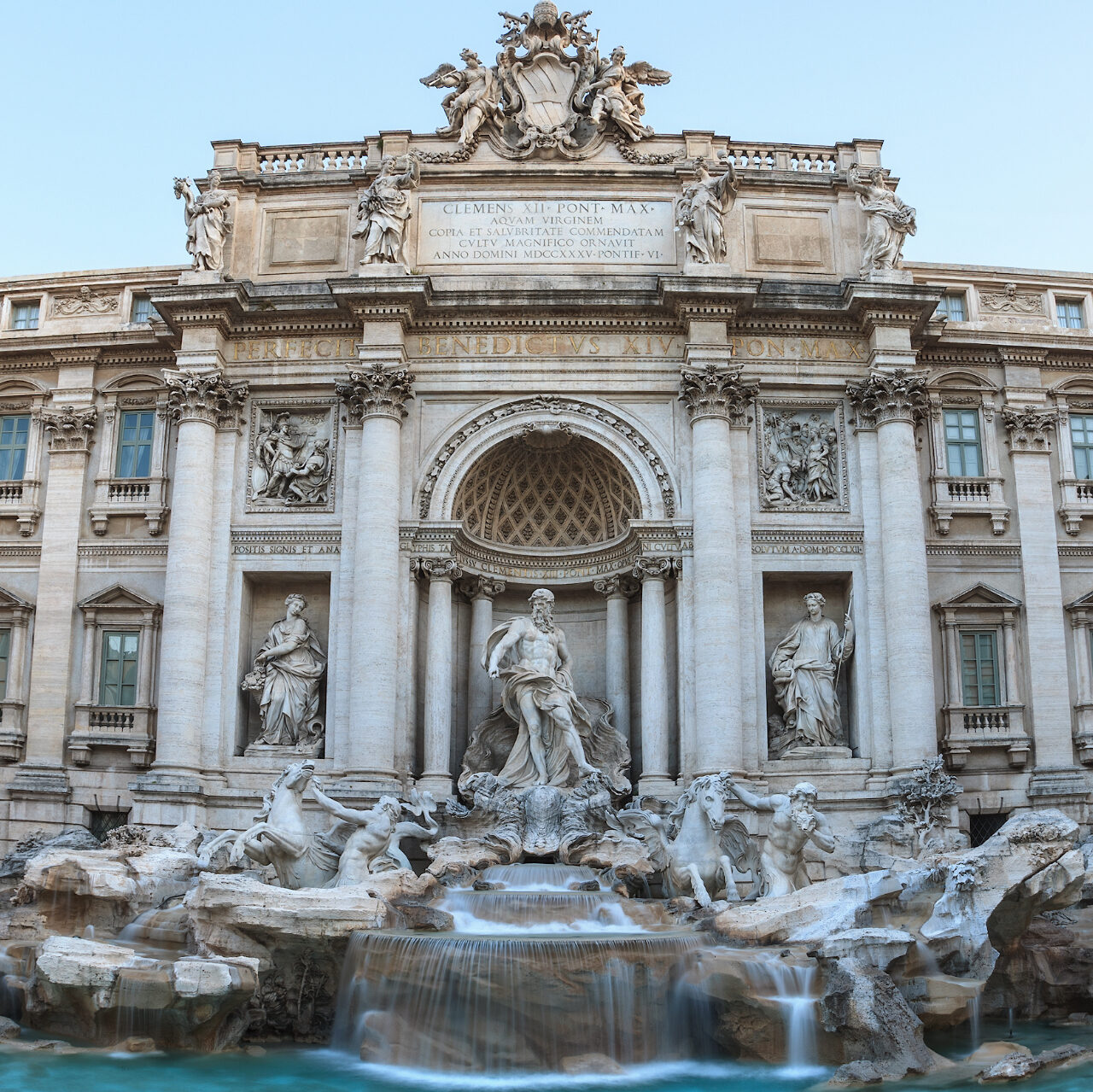 Fountain di Trevi in Rome by day, Italy